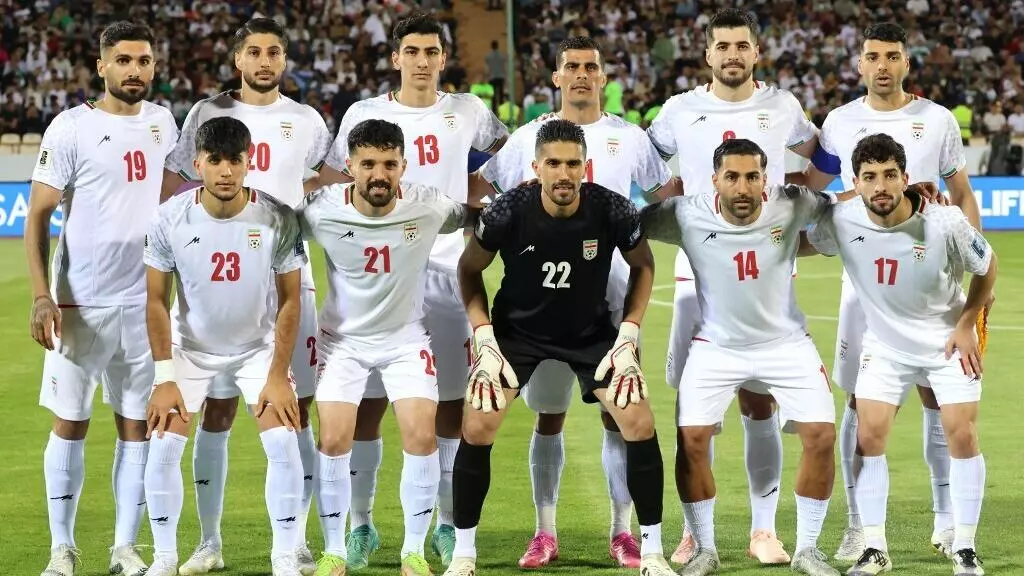 L'équipe d'Iran avant une rencontre face à la Corée du Sud lors des qualifications du Mondial 2026.