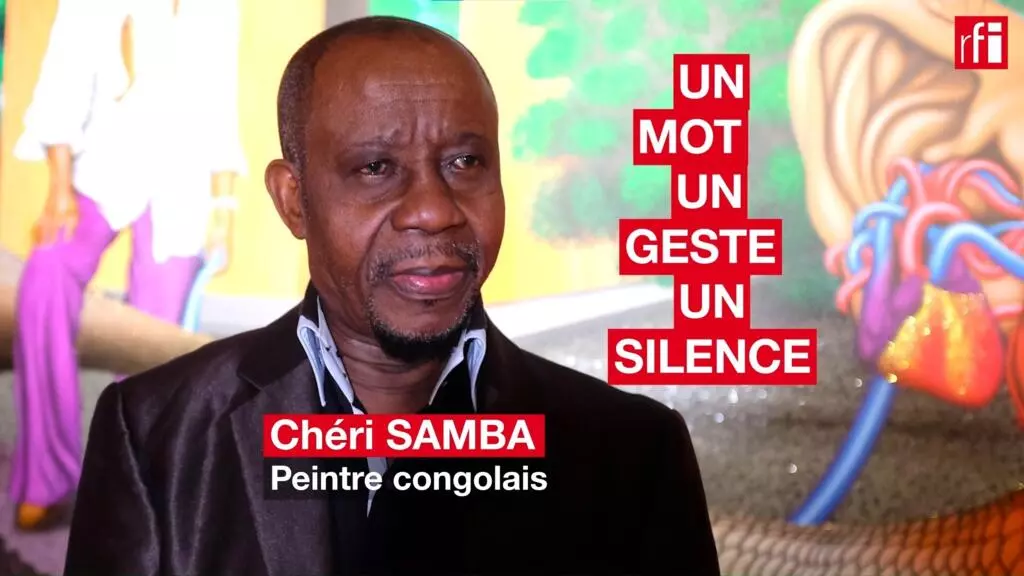 
                 Le peintre congolais Chéri Samba en un mot, un geste et un silence.                  © Siegfried Forster / RFI              